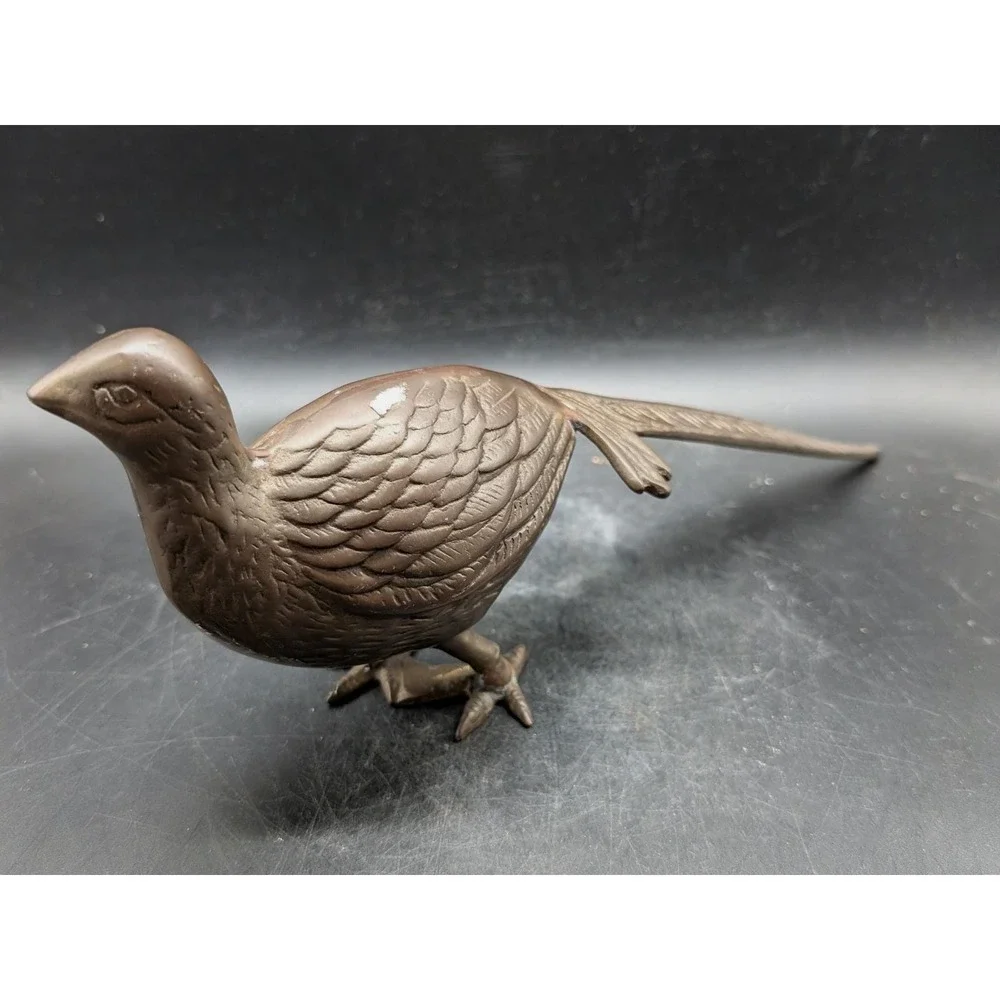 Vintage Brass Pheasant Figurine Long Tail Bird Statue Mid Century Decor‎ 12